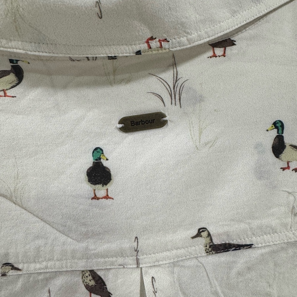 Barbour Duck Print Button Down Shirt Relaxed Fit | Cute Preppy Top - Picture 7 of 7